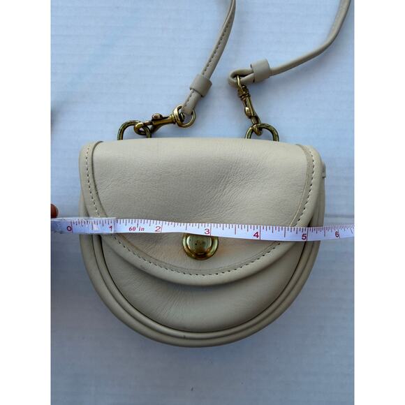 Vintage COACH Leather Mini Convertible Crossbody Belt Bag RARE Cream 9826 Purse - Picture 12 of 14